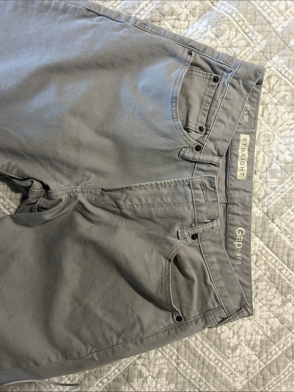 GAP Straight Fit Men's Pants Gray